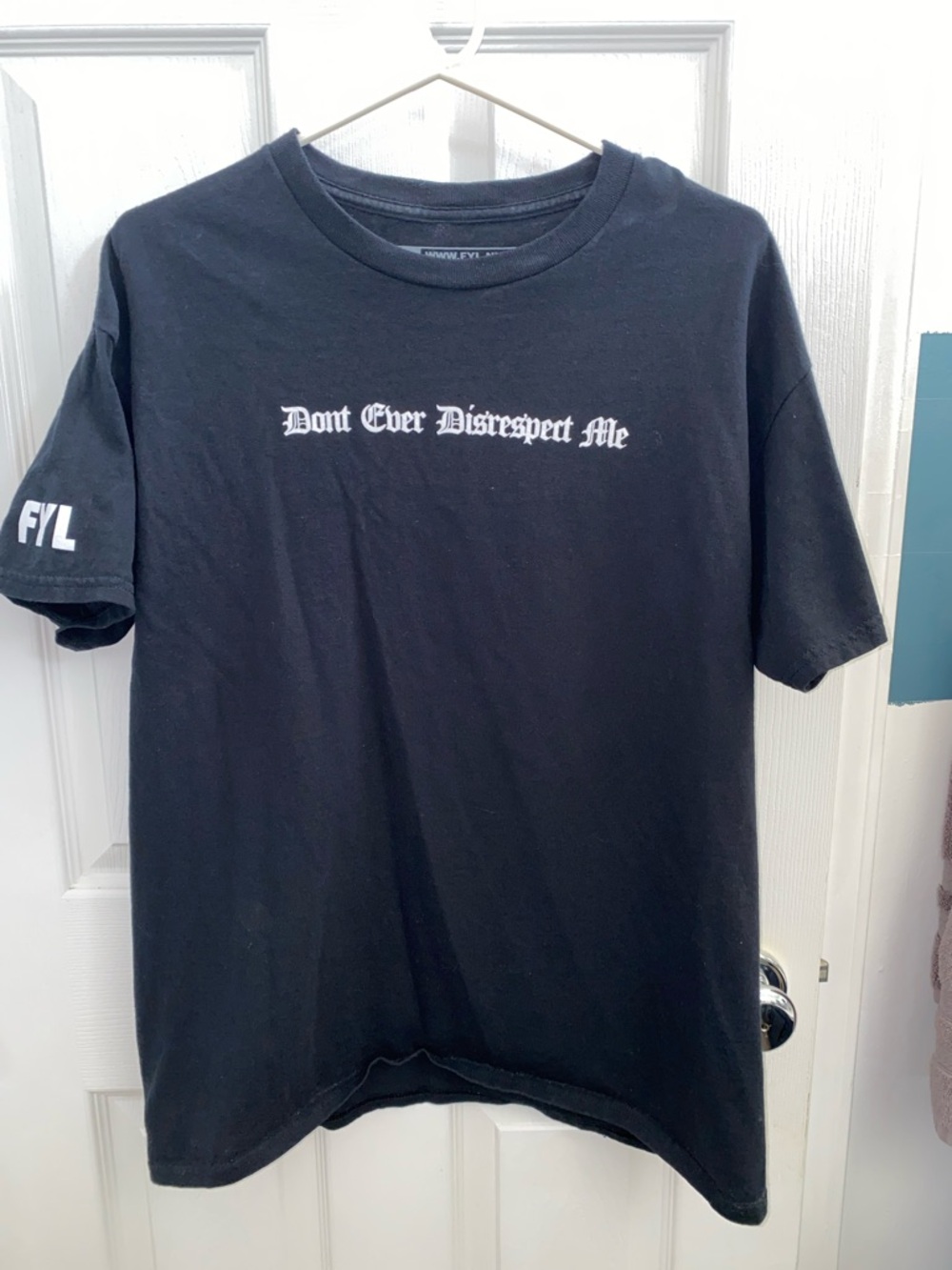 Dont Ever Disrespect Me Black Graphic Crewneck Tee